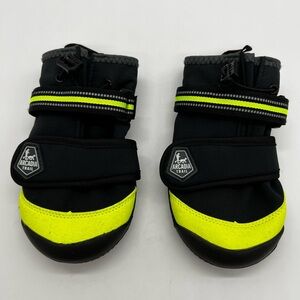 Arcadia Trail Dog Boots - Black and Neon Yellow Set of 2 Size XXL